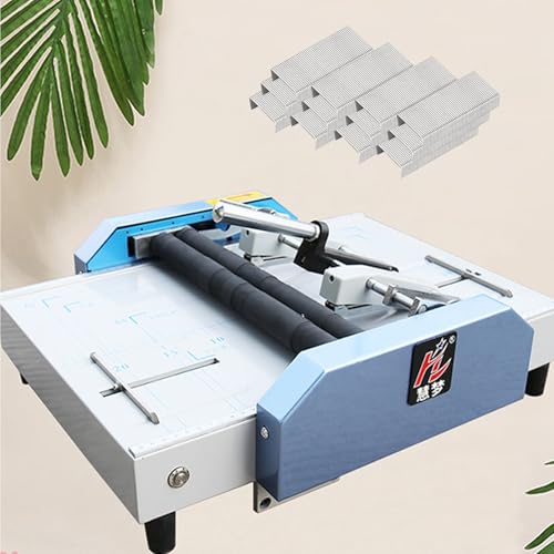 ddingsmafosee A3/Five Staple Holes Brochure Stapler Folding Machine, Electric Paper Book Stapler Creaser, Manual Paper Booklet Folder Booklet Making, Booklet Making Machine/for Printing Factories
