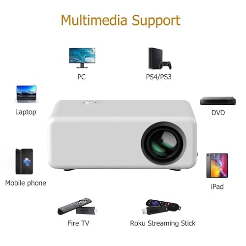 Portable Projector 1080p for Home Movie LED Theater Projectors compatible Speaker
