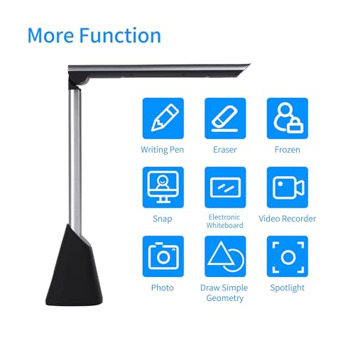BK34 Document Camera Scanner, 5 Mega-Pixel HD Camera A4 Capture Size with LED Light Teaching Software for Online Teaching