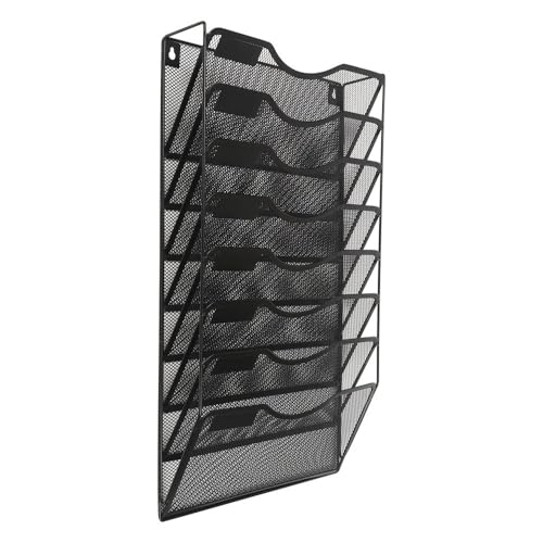 File Organizer 8 Tier Magazine Storage Rack, Wall Pocket File Holder, Mail Organiser Desk