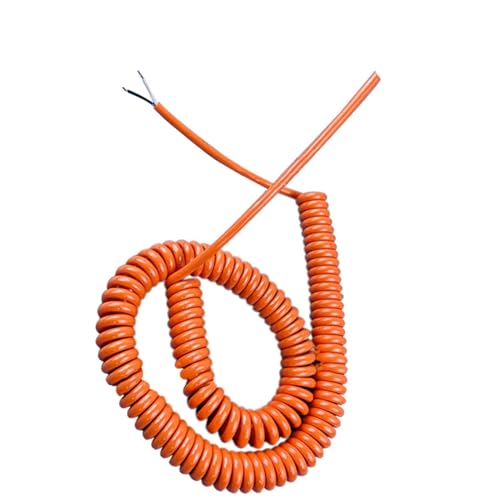 Coiled Mains Flex Curly Spring Cord 2 Cores 20AWG 0.5mm2 Spiral Cable
