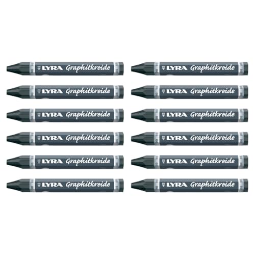 Lyra Graphite Crayons - 9B Graphite Stick Crayons for Artists and Students of All Ages - Set of 12 Durable Graphite Sticks for Sketching Drawing Shading and More