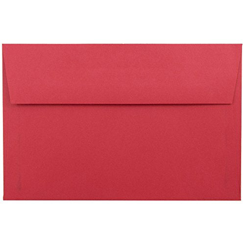 JAM PAPER A9 Colored Invitation Envelopes - 5 3/4 x 8 3/4 - Red Recycled - Bulk 250/Box