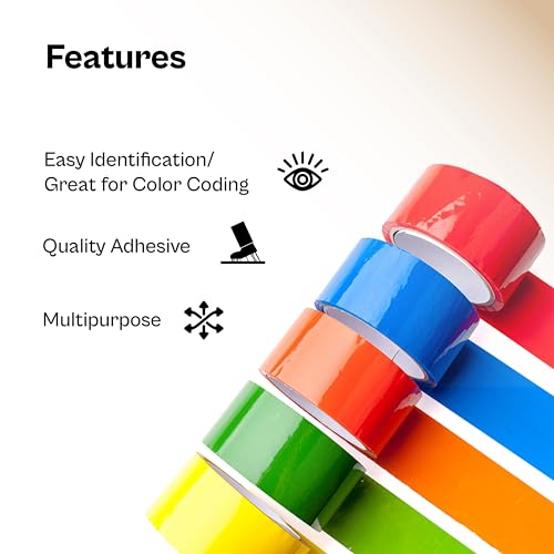 PSBM Green Packing Tape, 36 Rolls 2 Mil 1.88 Inch 110 Yards Per Roll, Heavy Duty Colored Tape for Color Coding, Packaging, Shipping, Moving & Sealing