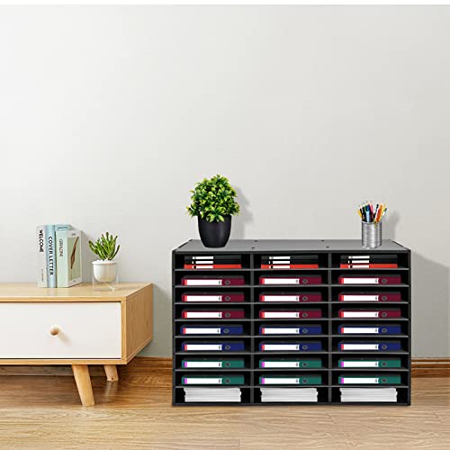 AngelcityCC Wood Mail Sorter Organizer, Literature Organizer, Student Mailbox for Classroom, Desktop Bill Paper Organizer for Office Home School