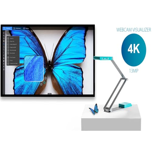 IRIScan Visualizer 7 Grey 4K 13MP USB Document Camera for Teaching and Distance Learning, Portable A3 Scanner for Windows and Mac