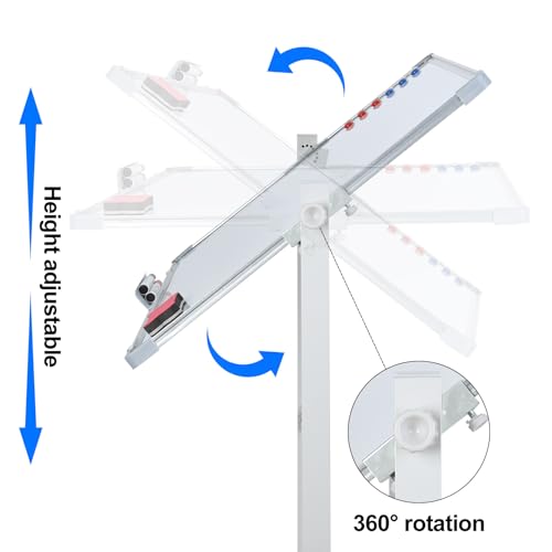 Mobile Whiteboard with Stand 36"x 24" Portable Magnetic Dry Erase Board on Wheels Included 12 Magnets, 5 Markers & 1 Eraser