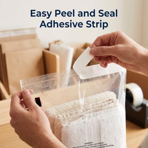 24" X 30" (100 Count) Self-Seal Clear Poly Bags With Suffocation Warning