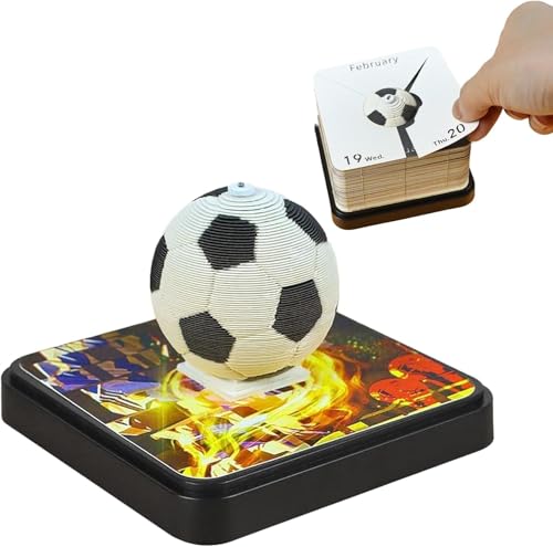 2026 3D Panoramic Paper Sculpture Note Calendar, World Cup Themed DIY Tear-off Notepad Desk Calendar, Novelty Desktop Decoration Ornament for Soccer & Sports Lovers