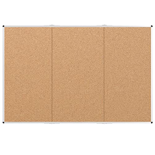 VIZ-PRO 96" x 48" Large Cork Bulletin Board, Foldable & Wall-Mounted Notice Pin Board with Silver Aluminum Frame, for School Home Office - 8' x 4' Corkboard