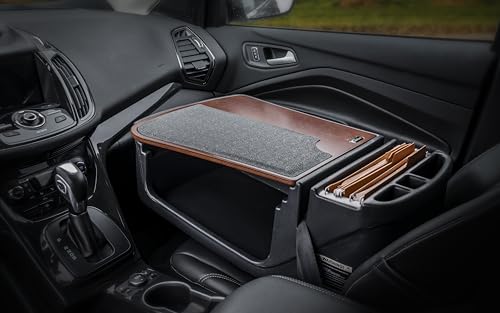 AutoExec Efficiency GripMaster Car Desk for Your Vehicle Workstation and Mobile Office, Mahogany