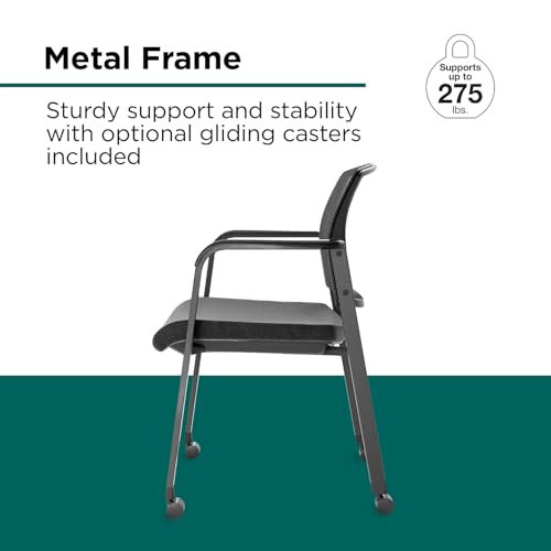 Workplace 2.0 Guest & Reception Chair, Mesh, Stackable, Black