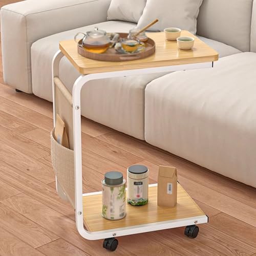 BXKCFYBSQ Computer Tower Stand,2 Tier Rolling Printer Cart Under Desk,Metal Frame and Wooden Shelves,Max Load 110 Lbs,Easy Assembly for Carpet, Home Office(White)
