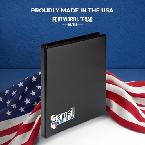 Samsill 0.5 Inch 3 Ring Binders, Economy Round Ring, Clear View Cover, 100 Sheet Capacity - for School, Home, Office - Black, 24 Pack