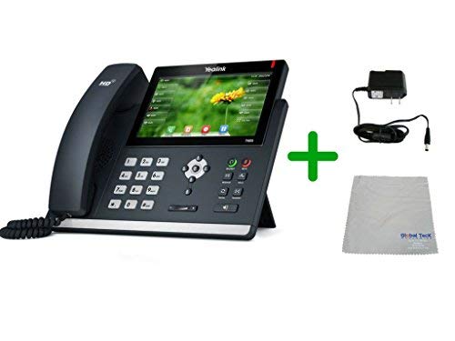 Yealink T48S SIP POE Office Phone Bundle with Power Supply and Microfiber Cloth- Requires VoIP Service - Vonage, Ring Central, 8x8, Mitel or Cloud Services #YEA-T48S (T48S Basic Bundle)