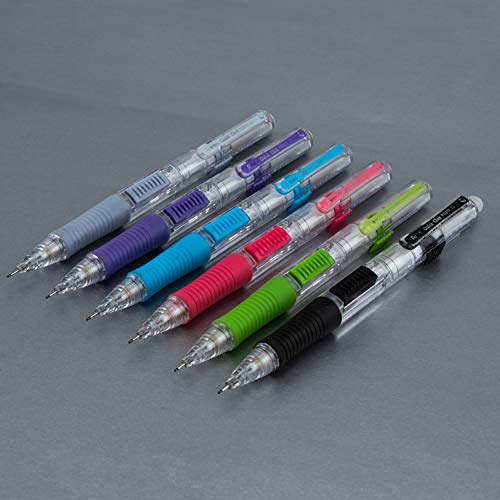 Pentel Quick Click Mechanical Pencil, (0.7mm) Med Line, Canister, Assorted Colors (A/D/N/P/S/V), 36-PK (PD217PC36M)