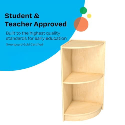 Childcraft Outside Corner Shelf, Wooden, 14-1/4 x 14-1/4 x 30 Inches