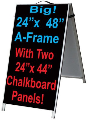 48" PVC A-Frame Sidewalk Sign - Chalkboard Panels!