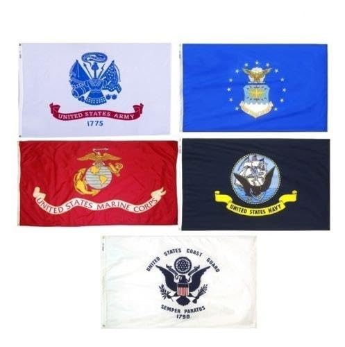 Lot Of 4X6 Ft 5 Branches Military Set Flags 4'X6' Banner Grommets