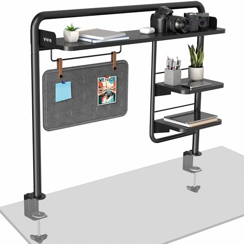 VIVO Black Clamp-on 38 inch Desktop Shelving System, DESK-SHELF38A