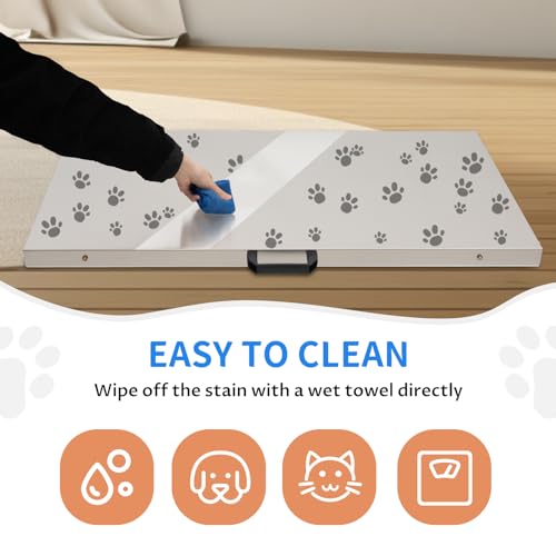 mignonnememe 660lbs Livestock Scale Shipping Scales Large Platform 40.7" x 20.86" Stainless Steel Vet Animal Scale Electronic Postal Shipping Scale for Packages/Dog/Postage/Luggage, Silver
