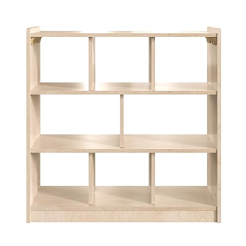 Classroom Essentials Commercial Grade 8 Section Modular Wooden Classroom Open Storage Unit, Safe, Kid Friendly Design, Natural
