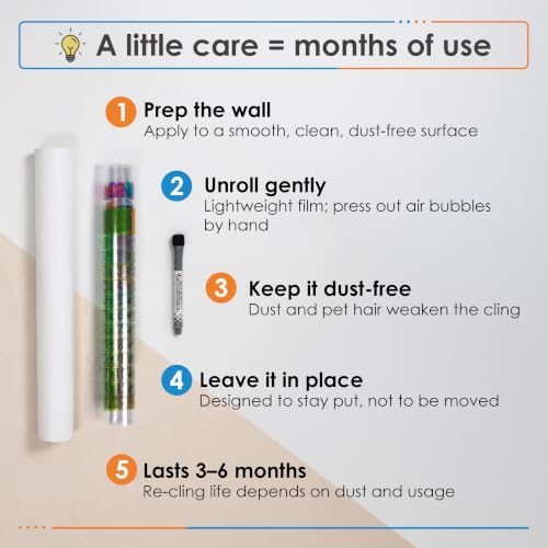 WallJOY Large Dry Erase Multiplication Chart, 39.4x16 in Times Table Chart