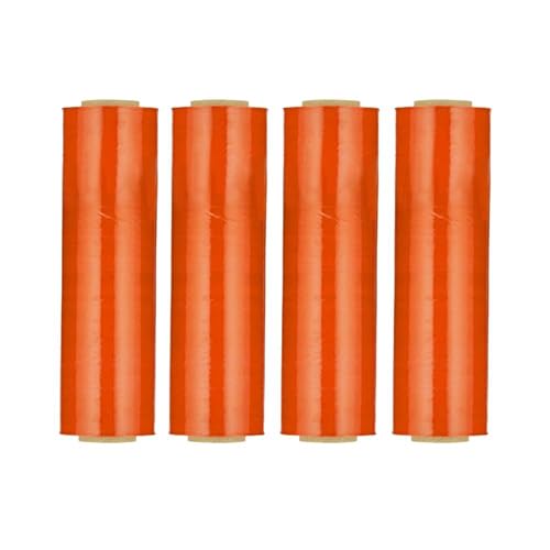 PSBM Dark Orange Plastic Stretch Film/Wrap 18 Inch x 1500 Ft 63 GA 4 Rolls
