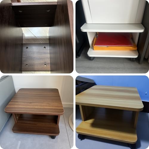 YHdtUO Printer Stand with Movable Rubber Wheels and Storage, Mobile File Cabinet for Home Office, Thickened Board Design, Compact Size (White 40 * 40 * 28cm)，White-40 * 40 * 28c，White-40 * 40 * 28cm