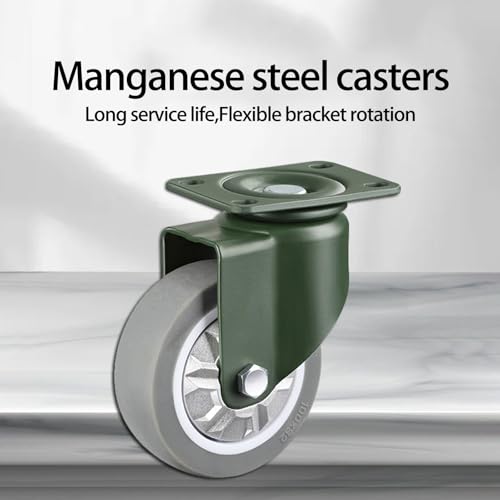 Heavy-Duty 3-Inch Swivel Caster Wheels For Furniture & Industrial Use Durable Steel Plate Bracket Locking Casters For Stable Mobility Ideal For Heavy Carts & Furniture Le,Braked And Swivel-5In