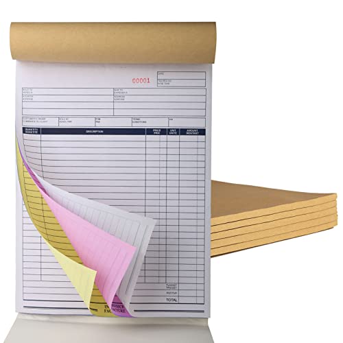 Sales Order Book, 3-Part, Carbonless Forms with White, Yellow, and Pink Copies, 8-1/2" X 11" Inch, 33 Sets per Pack，5 Packs Totally