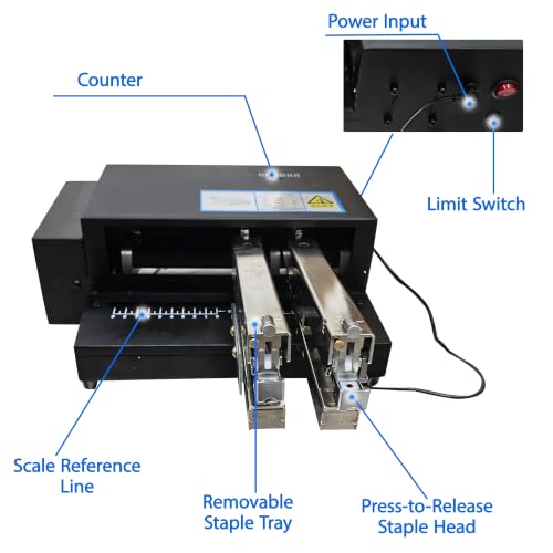 HayWHNKN Electric Double Head Stapler, Binding Machine 110V 40W for Office