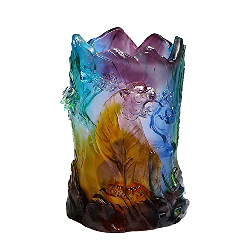 TOMYEUS Pencil Holder Pen Holder Chinese-Style Handmade Glass Pencil Storage Cup Office Desk Decoration Ornaments Study Brush Pencil Storage Pen Holders Desk Pen Cup Pencil Cup Pot Desk