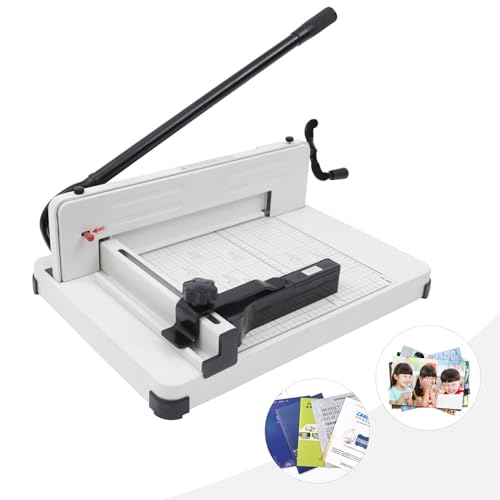 Manual Paper Cutter, 12 Inch A4 to B7 Metal Base Paper Trimmer Manual Guillotine Paper Cutter Heavy Duty Metal Base for Office Equipment
