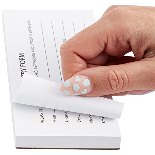 Juvale Raffle Ticket Sheets - Designated Field Entry Forms - Versatile for Drawing Entry Slips & Door Prizes - Fits Standard Raffle Ticket Box - 5.25 x 2.75 in, White, Pack of 20 Pads, 2000 Sheets