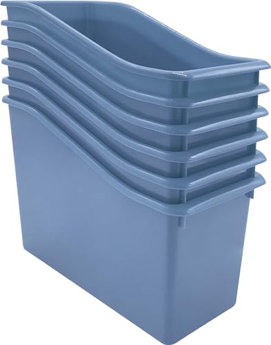 Teacher Created Resources Slate Blue Plastic Book Bin 6-Pack (TCR2088684)