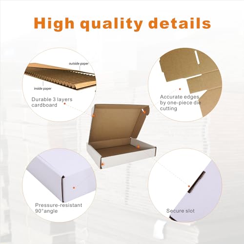 CH-BOX 400 Pack 6x4x1'' Small Shipping Boxes, Corrugated Cardboard Mailers for Business, White (CM641-400)