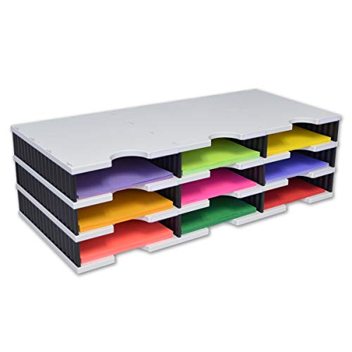 Ultimate Office TierDrop Desktop Organizer, 9 Compartment Sorter, 3-Wide