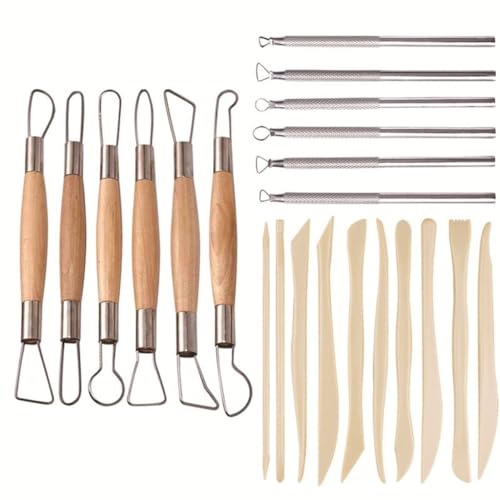 UOHLCX 10 Different Plastic Double-Sided Carving Tools 6 Flat Wire Knives DIY6 Aluminum Rod Putty Sculpture Tool