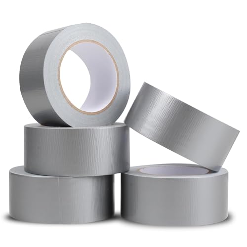 PSBM Silver Duct Tape, 48 Rolls, 6 Mil Thick, 2 Inch Wide, 60 Yards Per Roll, Total 2880 Yards, Heavy Duty, Waterproof, All-Weather, Perfect for Repairs, Patching, Bundling & Sealing