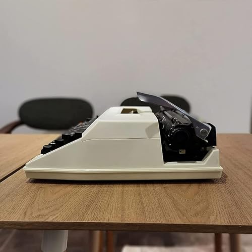 Traditional Portable Manual Typewriter, Machine Typewriter, Old Fashioned Manual Typewriter Portable Flexible Buttons Clear Handwriting with Case- Literary Retro Collection Gift(White)