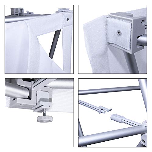 Vispronet 9.8ft x 7.4ft Pop-Up Tension Fabric Trade Show Display Booth Frames with White Fabric and Carrying Case – Flame Retardant, Premium Polyester Fabric