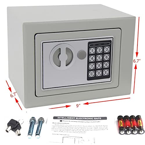 TBLOTYD Safes Safe Deposit Box Small Safe Key Wall Safe Bedside Cabinet with Lock Password Safe 17X23X17Cm