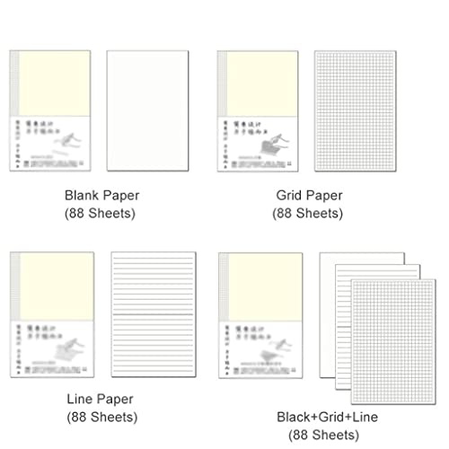 GFHSKRPL Notebook A5 A6 Notebooks Planner Notes Diary Retro Personal Diary Stationery Office Supplies(With Black Paper)