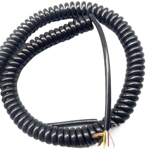 1 Meter 10 Core Coiled Mains Flex Spring Cord Extensible Wire Cable OD 10mm
