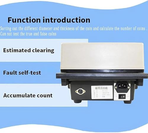 lwjunmm High Speed Portable Coin Counter and Sorter, 1200 Coins per Minute Counting Speed, 2000 Coins Hopper Capacity, Suitable for International Coins and Tokens