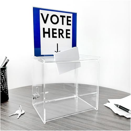 Plymor 6.25" W x 4.5" D x 6" H Locking Ballot Box with Sign Holder (2 Pack)