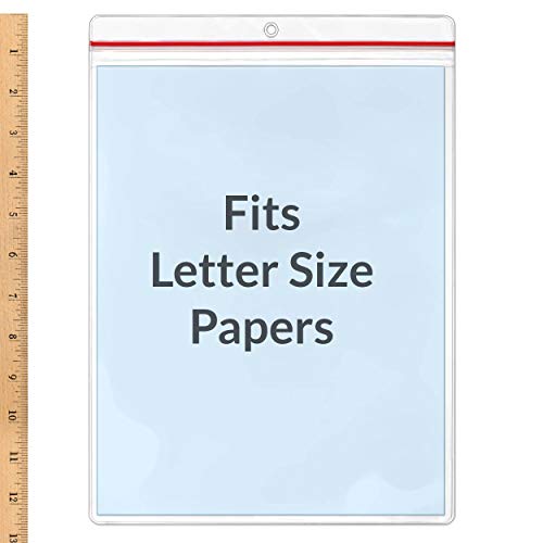 StoreSMART - 8 1/2'' x 11'' Zip-Top Pockets - 50-Pack - Clear Vinyl Plastic - R1284ZIPS-50