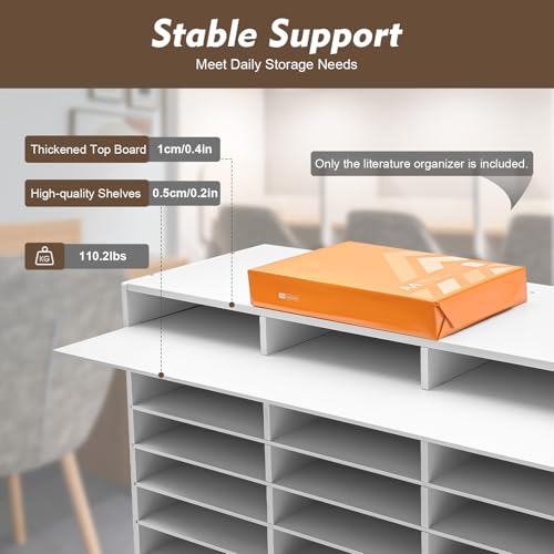 WTIOPJ Classroom Mailbox 27 Slots Home Office Mail Sorter, Construction Paper Organizer Storage Compartment Shelf Holder, Student Mailboxes For Classroom Literature Organizer (31.5 * 12 * 21.9in)