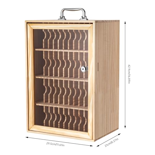 Apexonix Cell Phone Storage Holder Wooden Cell Phone Locker Storage Cabinet Classroom Pocket Chart for Office onference Rooms (48 Slots)